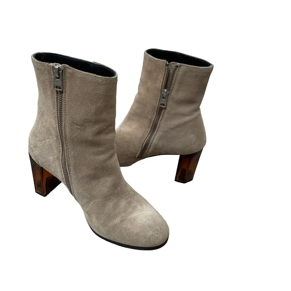 AllSaints OFF‎ WHITE Taupe SUEDE ROKA BOOTIES 40Euro/ 9USA